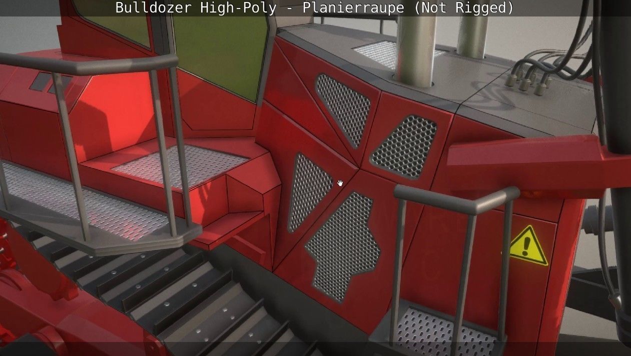 Bulldozer High-Poly - Planierraupe  - Not Rigged 3D model_17