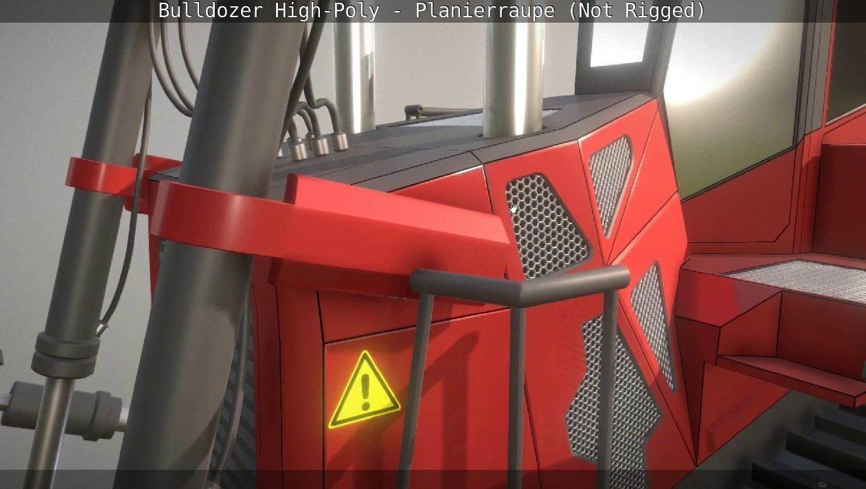 Bulldozer High-Poly - Planierraupe  - Not Rigged 3D model_80
