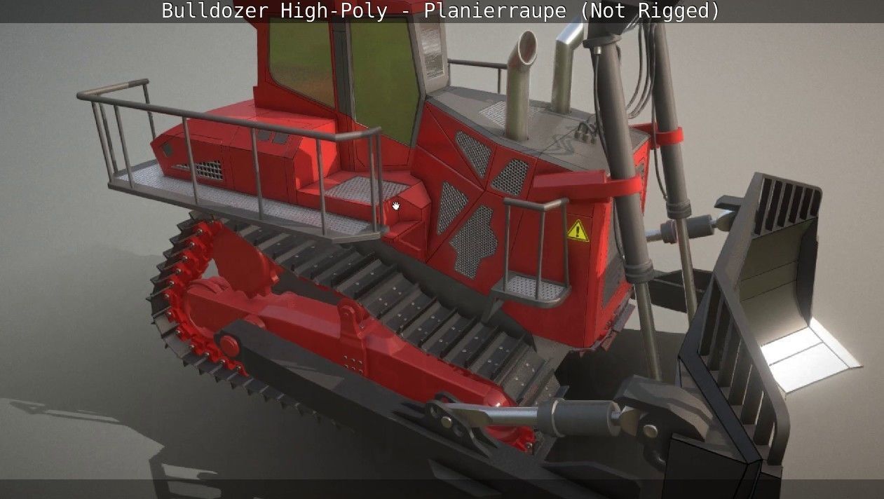 Bulldozer High-Poly - Planierraupe  - Not Rigged 3D model_16