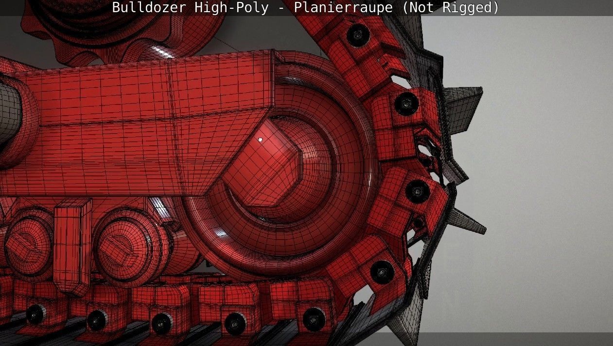 Bulldozer High-Poly - Planierraupe  - Not Rigged 3D model_73