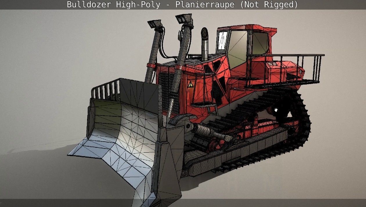 Bulldozer High-Poly - Planierraupe  - Not Rigged 3D model_77