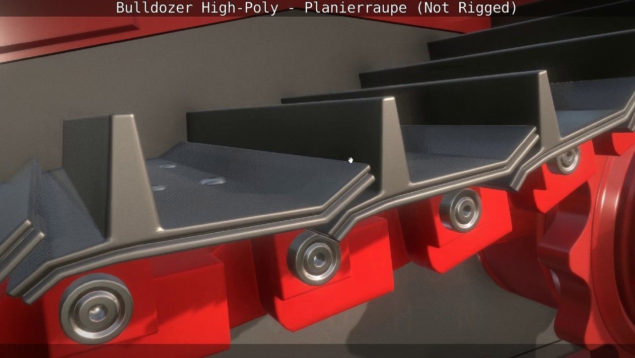 Bulldozer High-Poly - Planierraupe  - Not Rigged 3D model_49