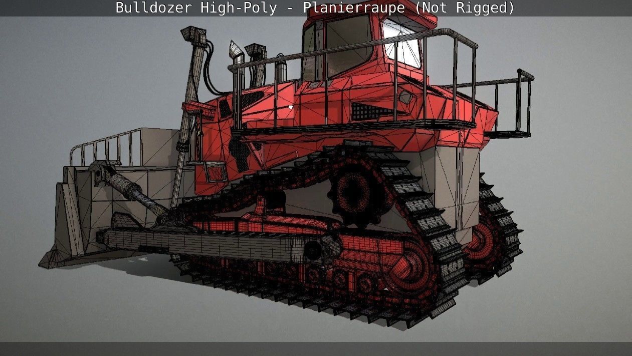 Bulldozer High-Poly - Planierraupe  - Not Rigged 3D model_67
