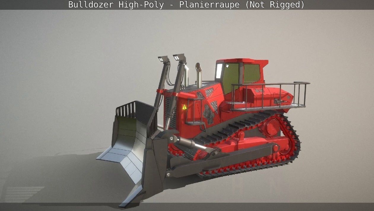 Bulldozer High-Poly - Planierraupe  - Not Rigged 3D model_86
