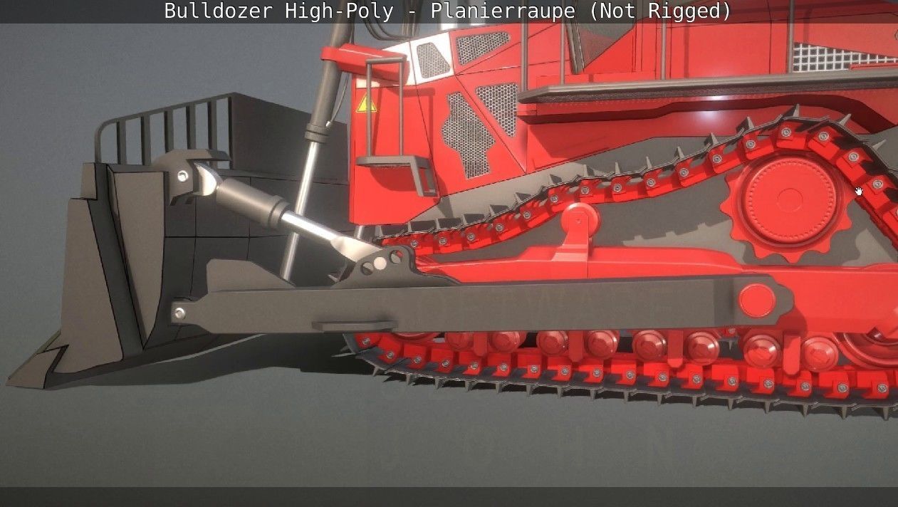 Bulldozer High-Poly - Planierraupe  - Not Rigged 3D model_37
