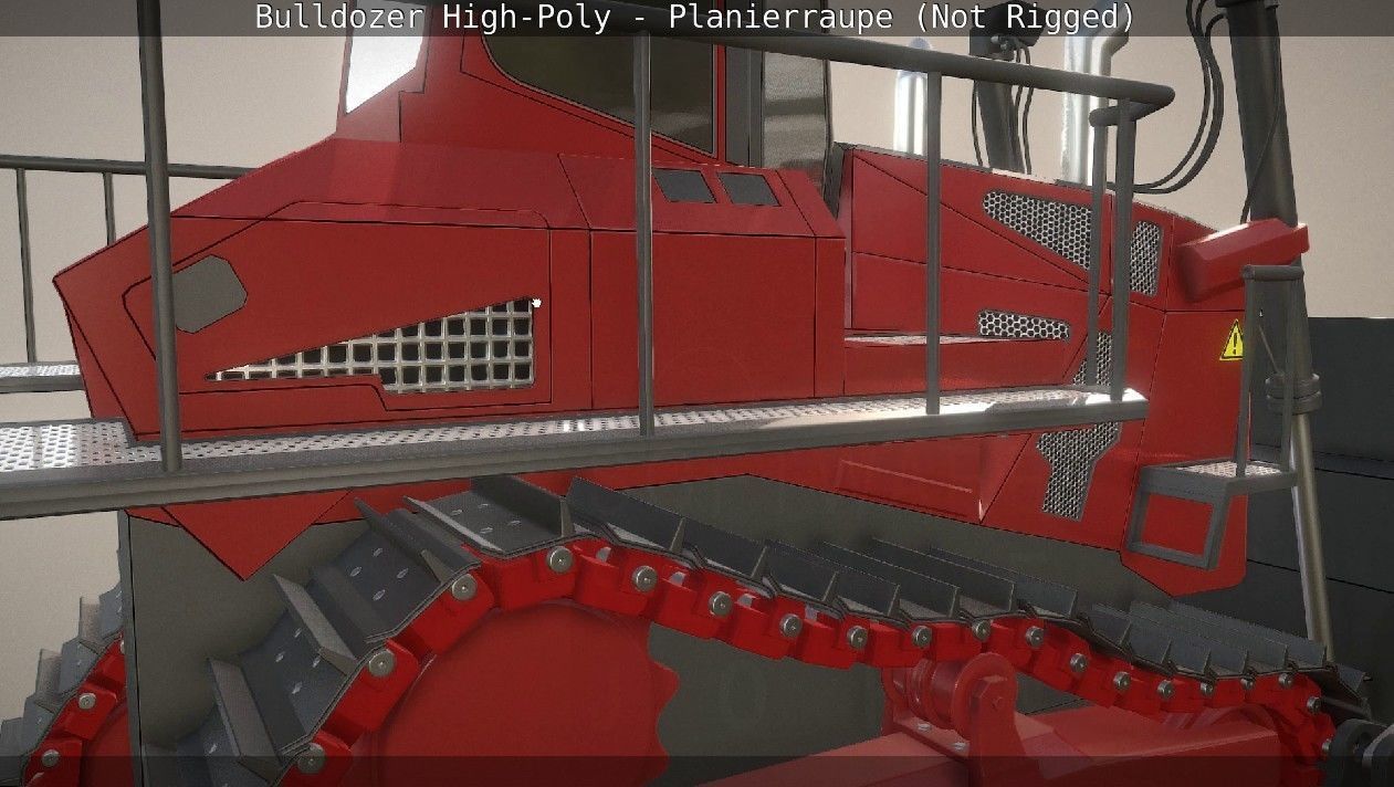 Bulldozer High-Poly - Planierraupe  - Not Rigged 3D model_62