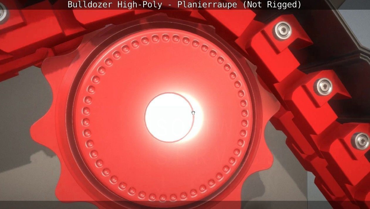 Bulldozer High-Poly - Planierraupe  - Not Rigged 3D model_39
