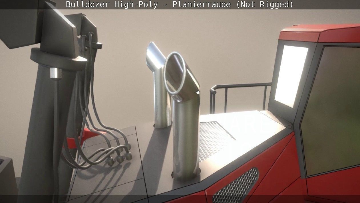 Bulldozer High-Poly - Planierraupe  - Not Rigged 3D model_3