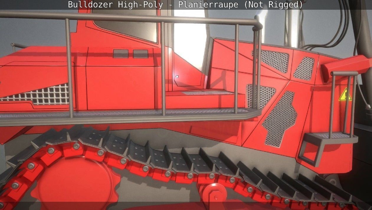 Bulldozer High-Poly - Planierraupe  - Not Rigged 3D model_60