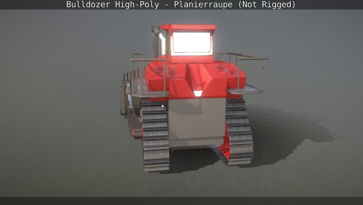 Bulldozer High-Poly - Planierraupe  - Not Rigged 3D model_8