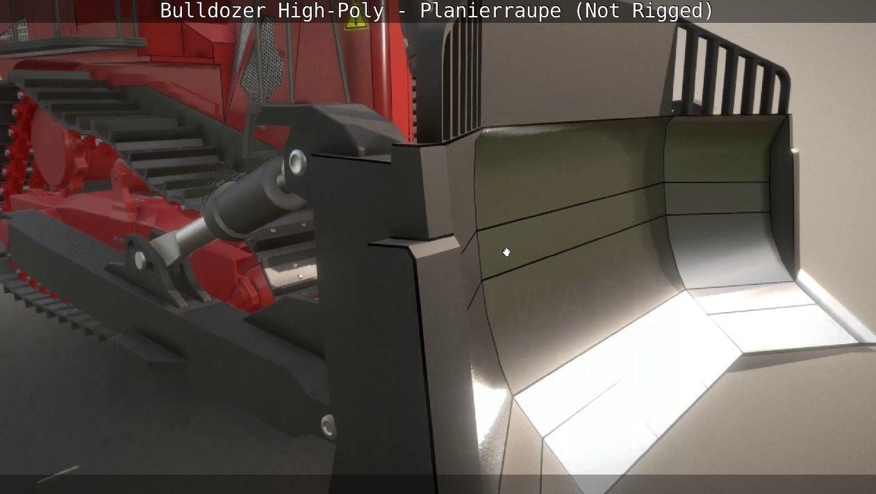 Bulldozer High-Poly - Planierraupe  - Not Rigged 3D model_34