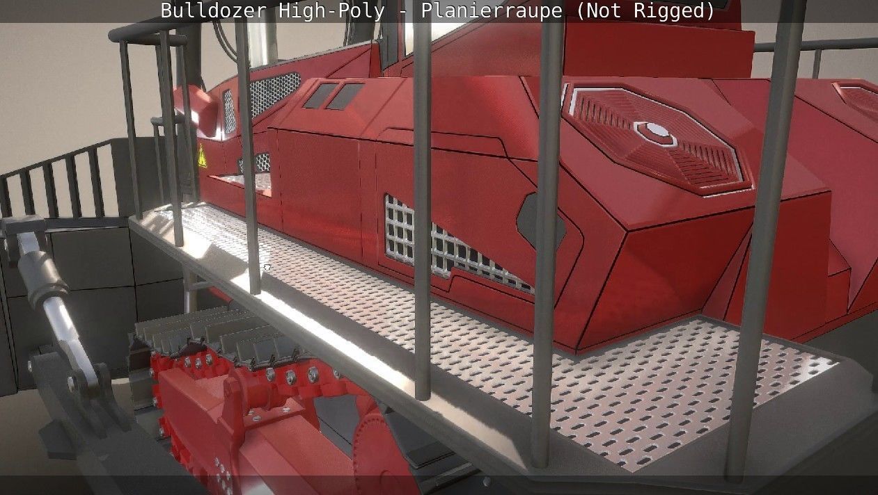 Bulldozer High-Poly - Planierraupe  - Not Rigged 3D model_14