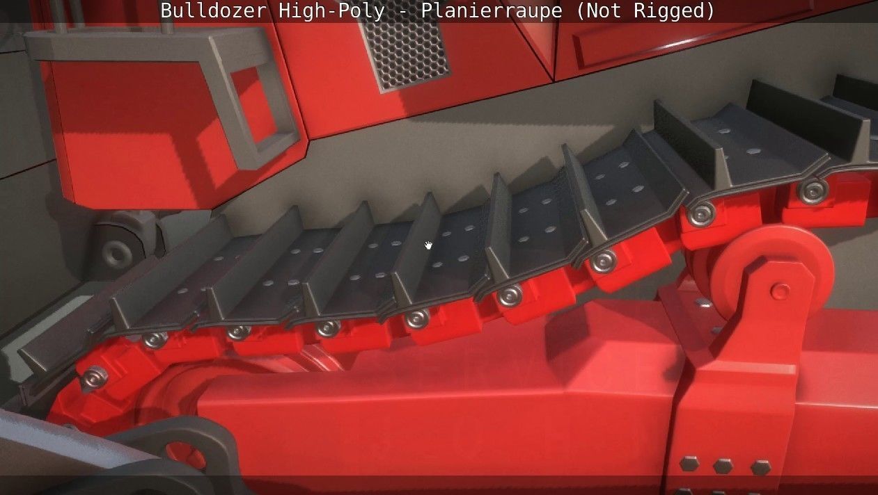 Bulldozer High-Poly - Planierraupe  - Not Rigged 3D model_50