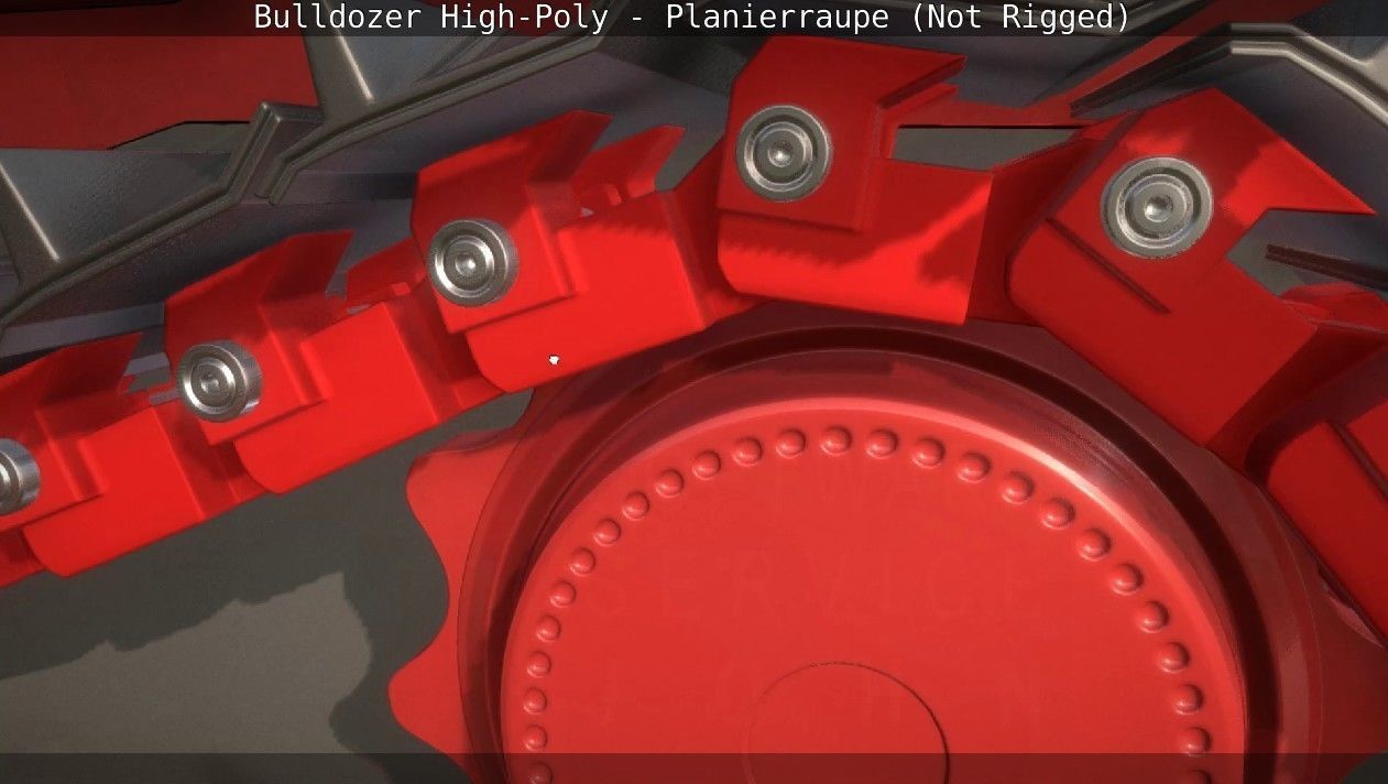 Bulldozer High-Poly - Planierraupe  - Not Rigged 3D model_44