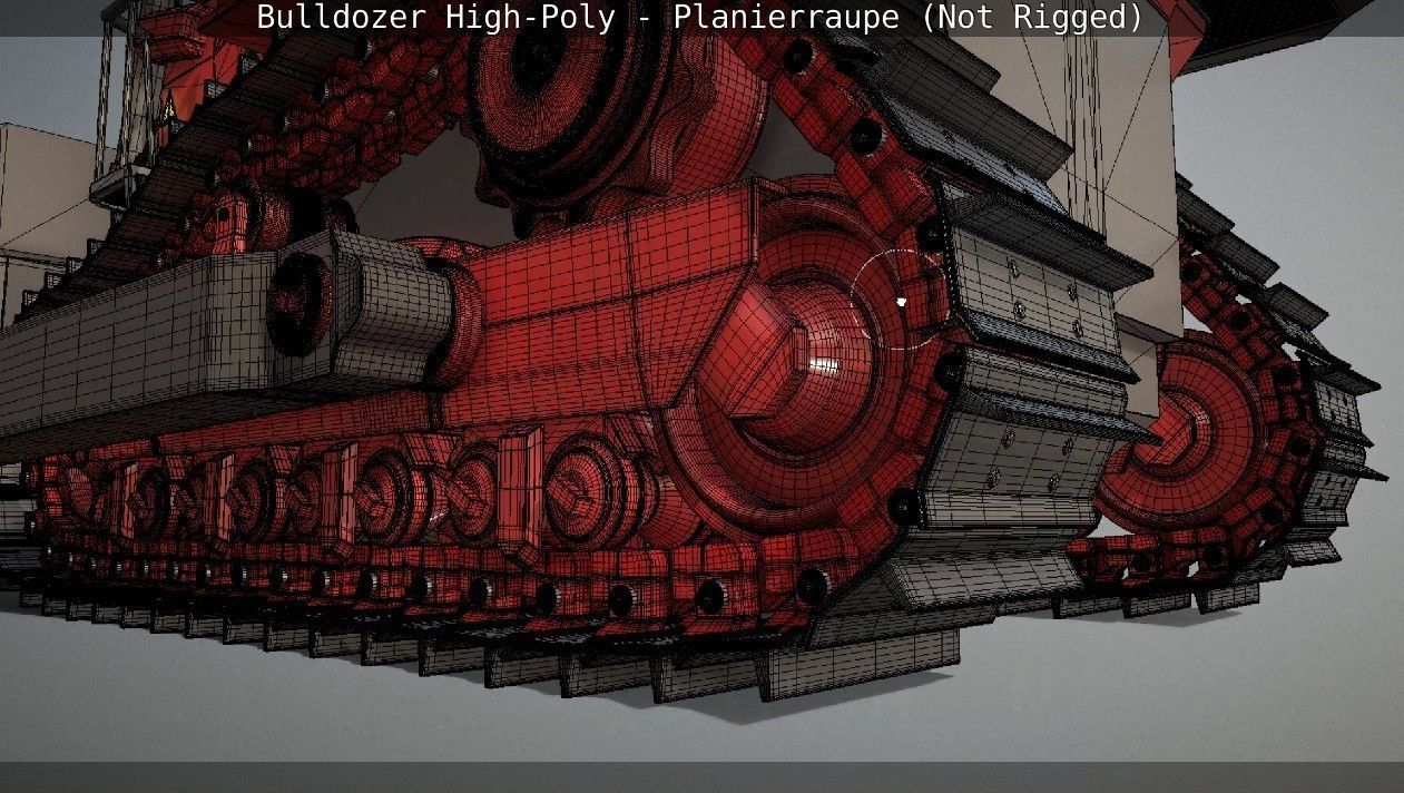 Bulldozer High-Poly - Planierraupe  - Not Rigged 3D model_69