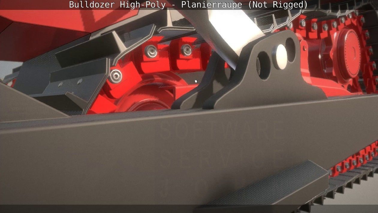 Bulldozer High-Poly - Planierraupe  - Not Rigged 3D model_54