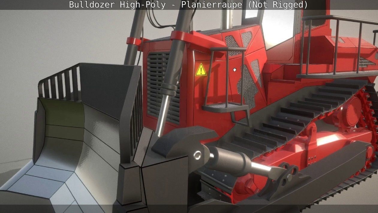Bulldozer High-Poly - Planierraupe  - Not Rigged 3D model_79