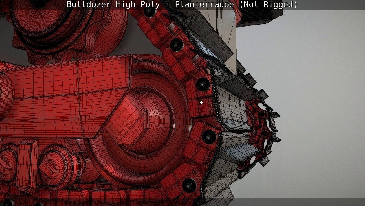 Bulldozer High-Poly - Planierraupe  - Not Rigged 3D model_70