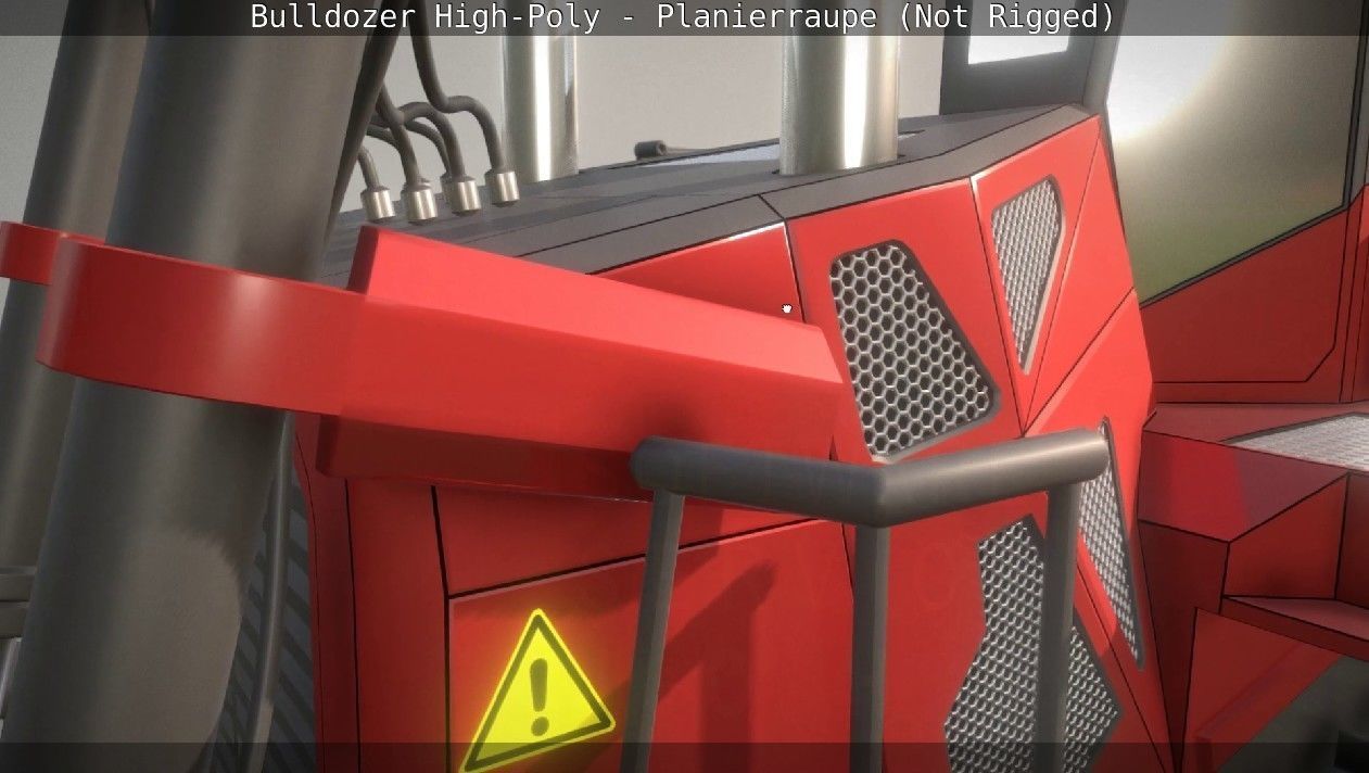 Bulldozer High-Poly - Planierraupe  - Not Rigged 3D model_81