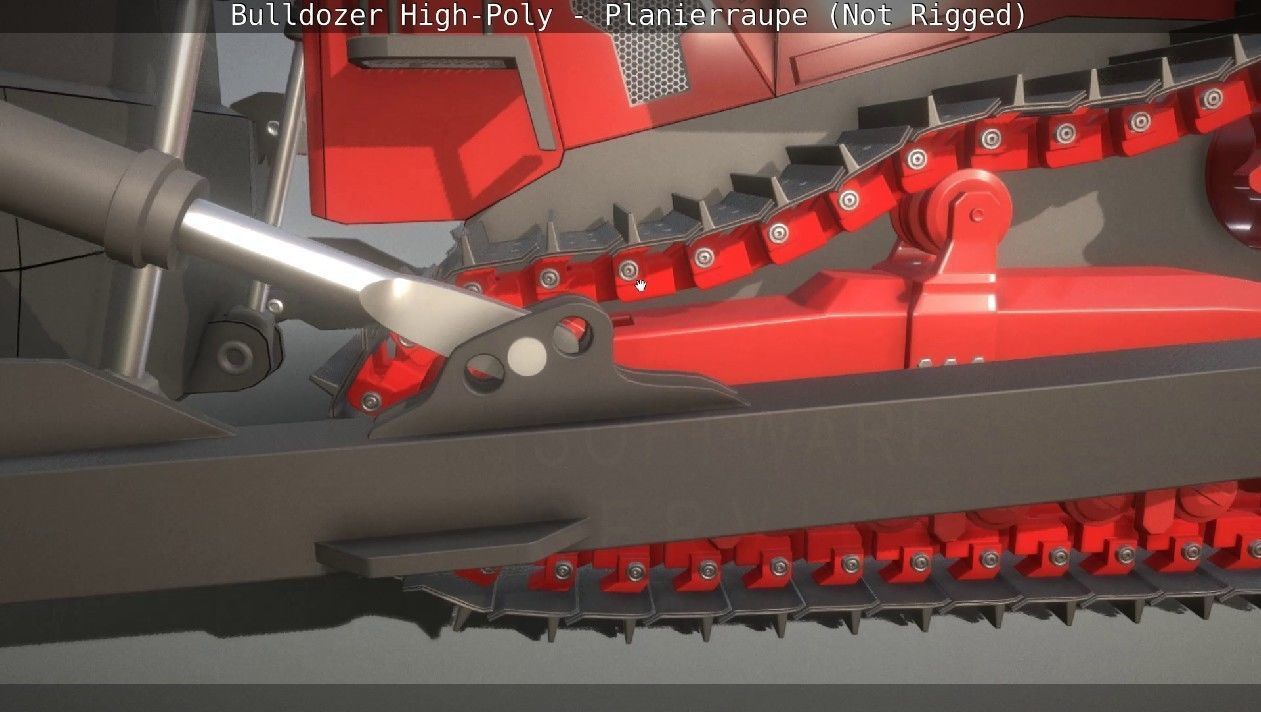 Bulldozer High-Poly - Planierraupe  - Not Rigged 3D model_55