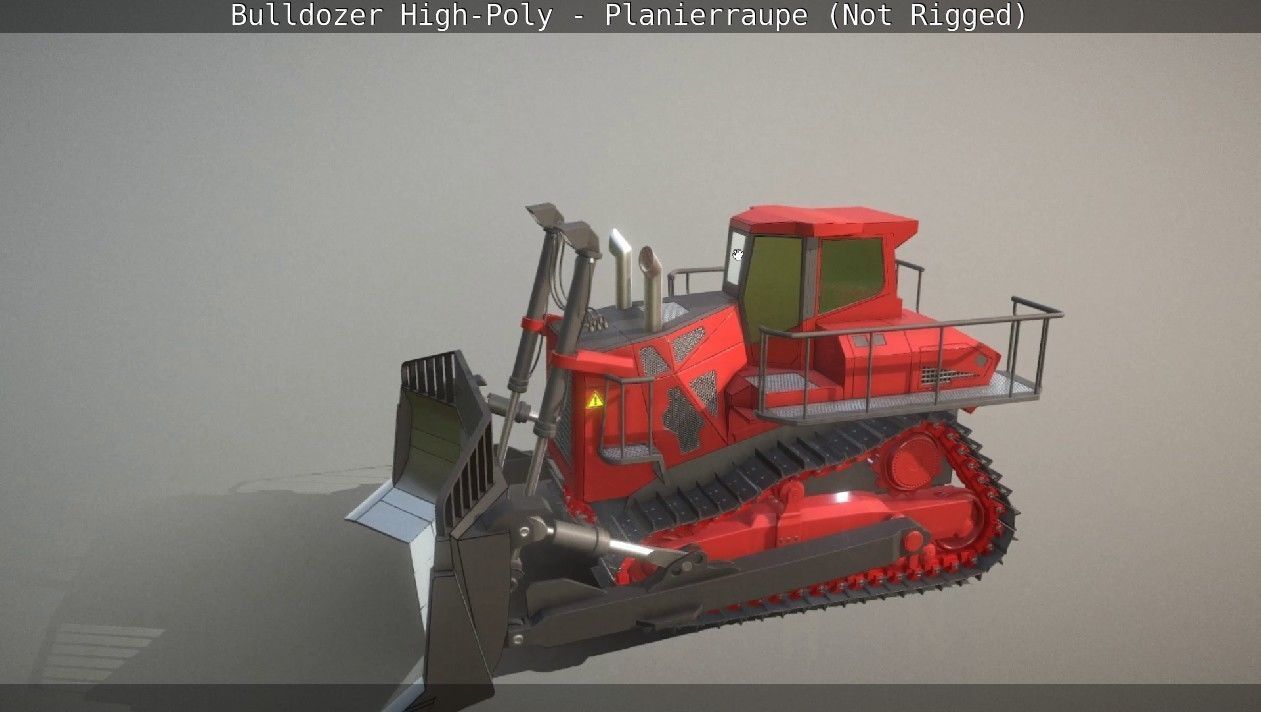 Bulldozer High-Poly - Planierraupe  - Not Rigged 3D model_85