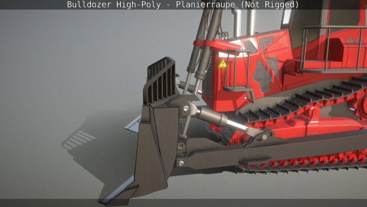 Bulldozer High-Poly - Planierraupe  - Not Rigged 3D model_56