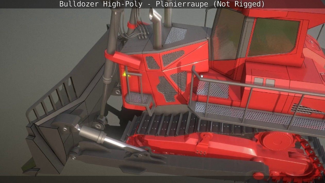 Bulldozer High-Poly - Planierraupe  - Not Rigged 3D model_2