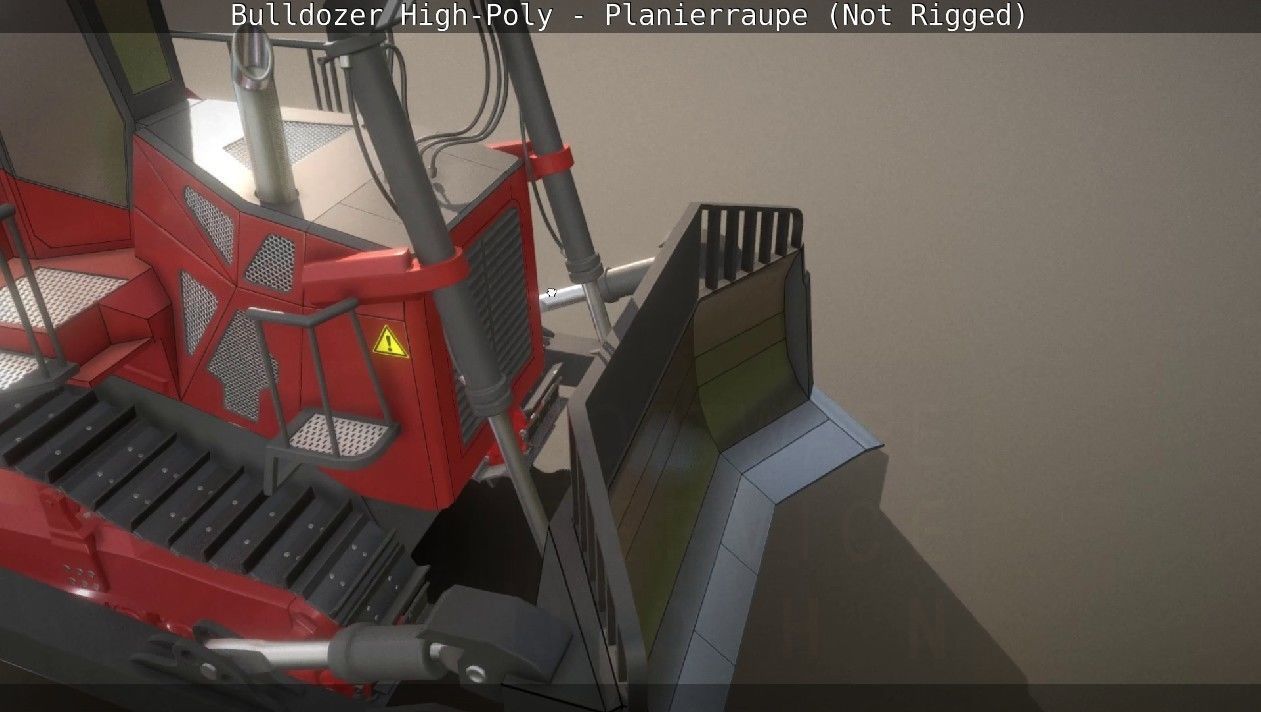 Bulldozer High-Poly - Planierraupe  - Not Rigged 3D model_57