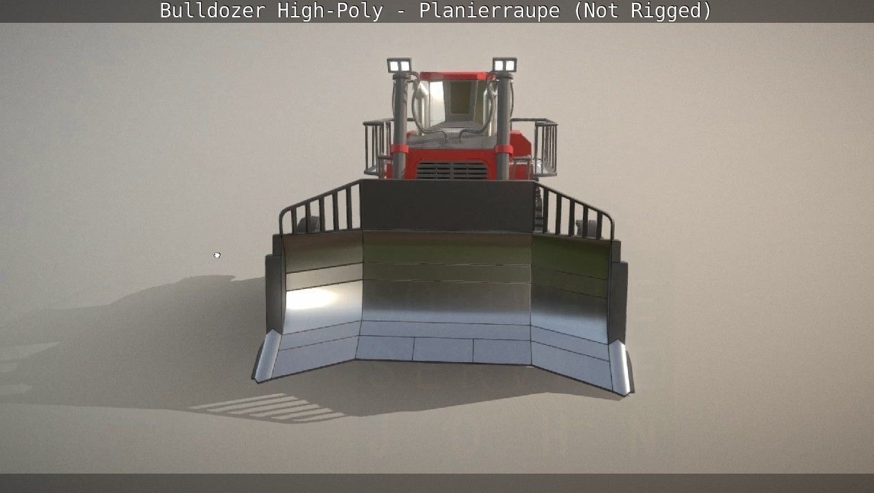 Bulldozer High-Poly - Planierraupe  - Not Rigged 3D model_11