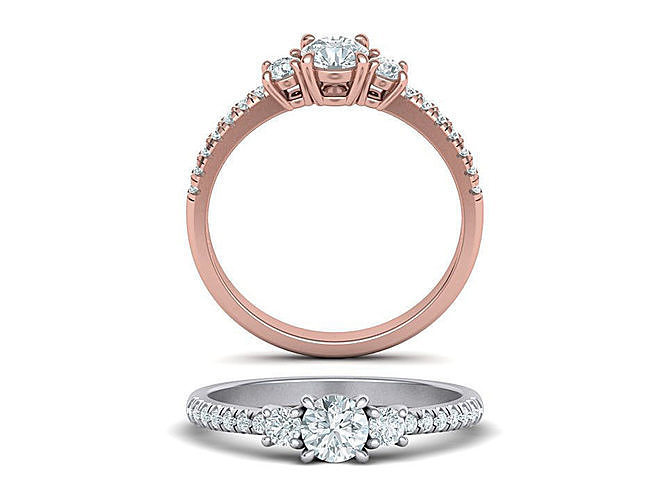 Three Stone Shine ring  printable 3dmodel N10338 3D print model
