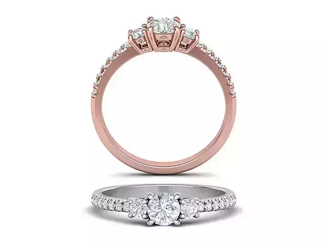 Three Stone Shine ring  printable 3dmodel N10338