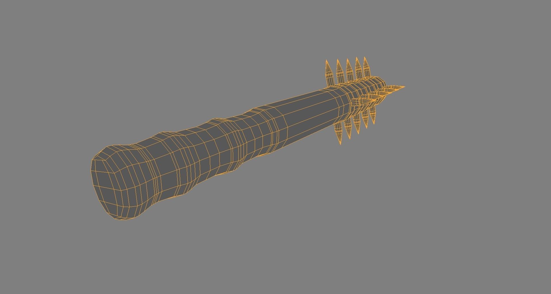 Spiked medieval war club Low-poly 3D model_5