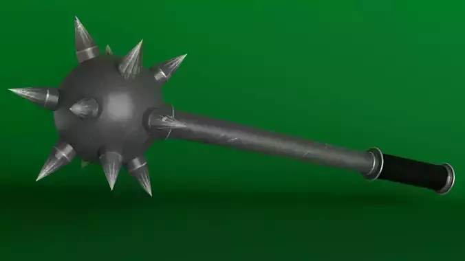 Medieval spiked war mace Low-poly 3D model