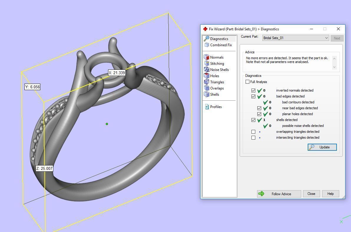 Bridal Set 1 wedding ring with diamonds 3D print model_4