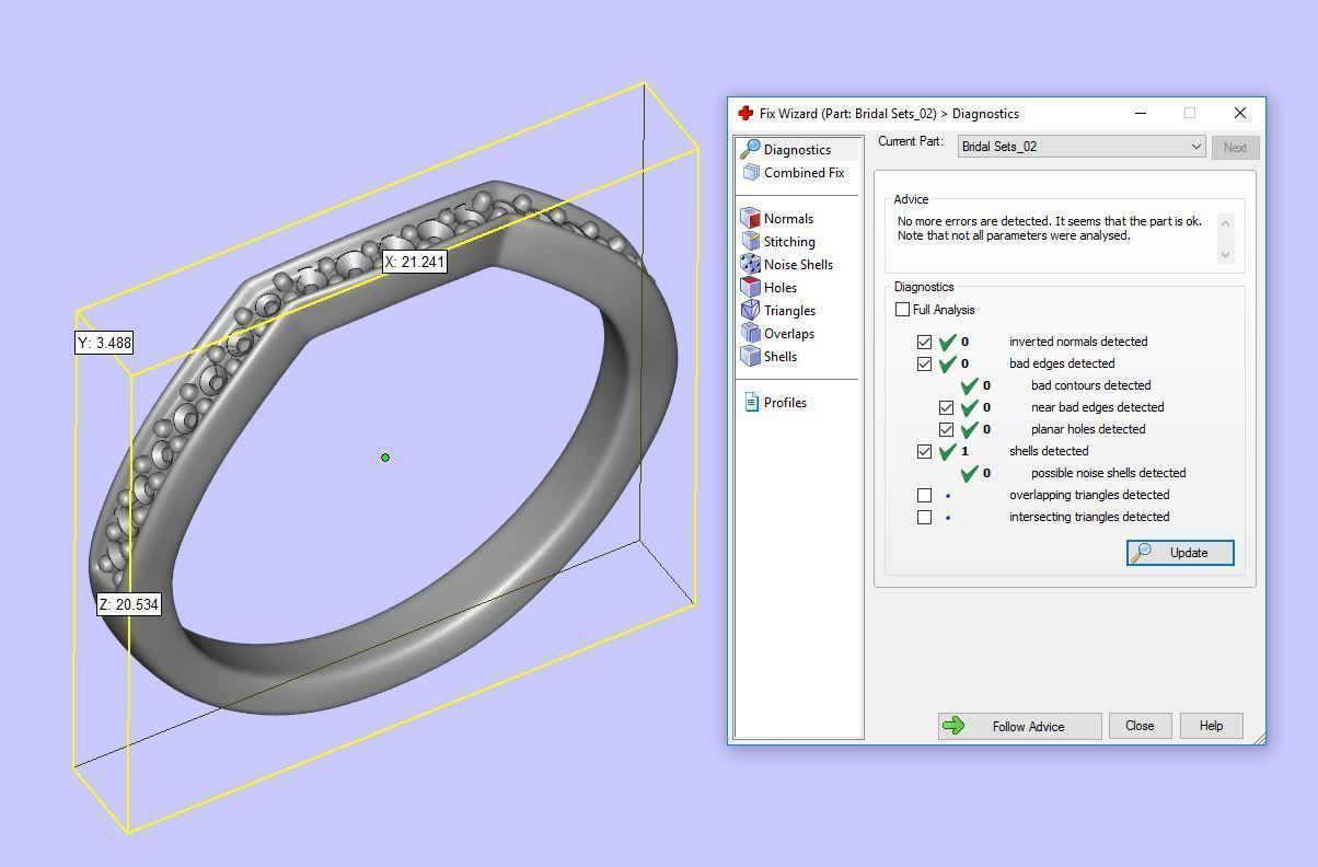 Bridal Set 1 wedding ring with diamonds 3D print model_5