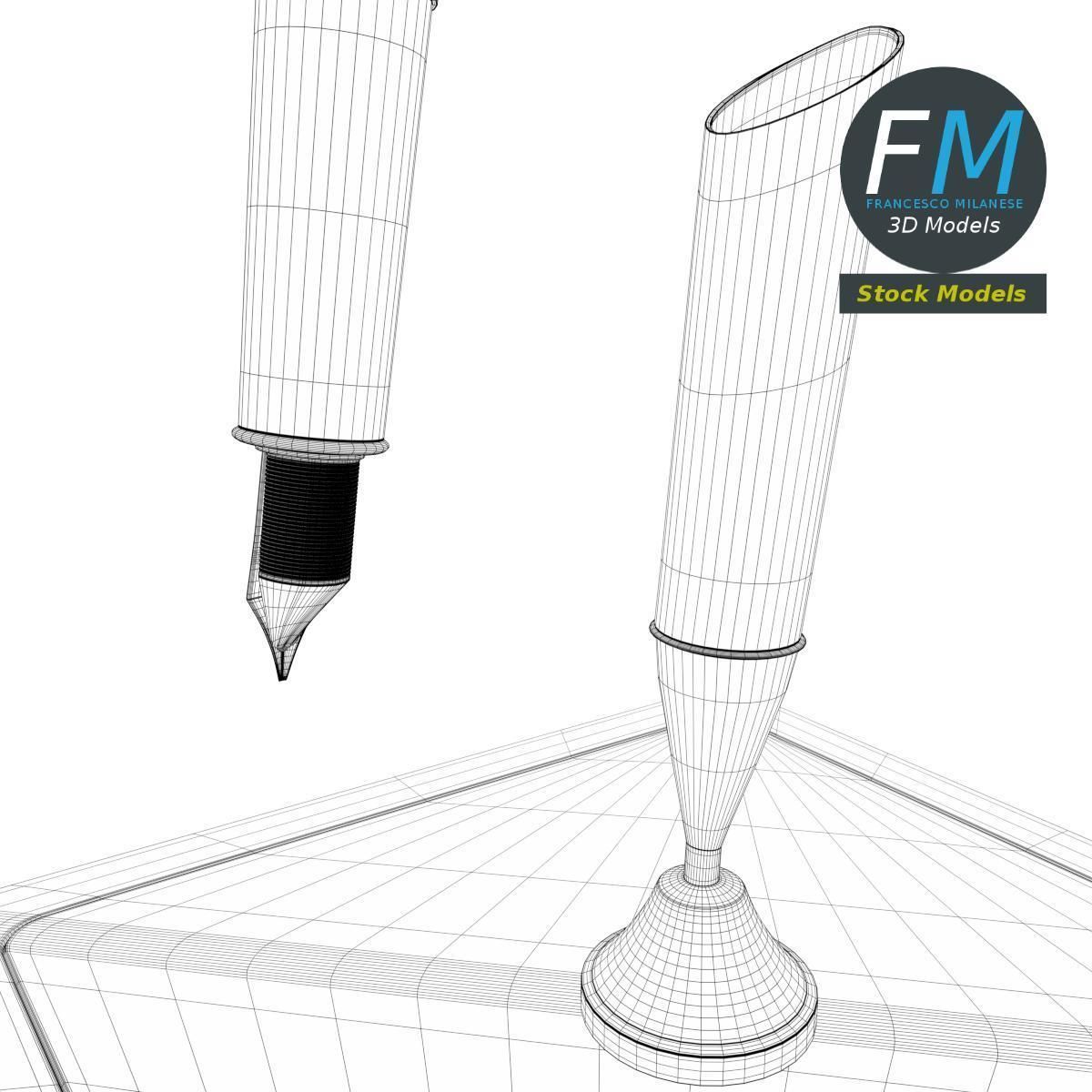 Pen stand 3D model_8