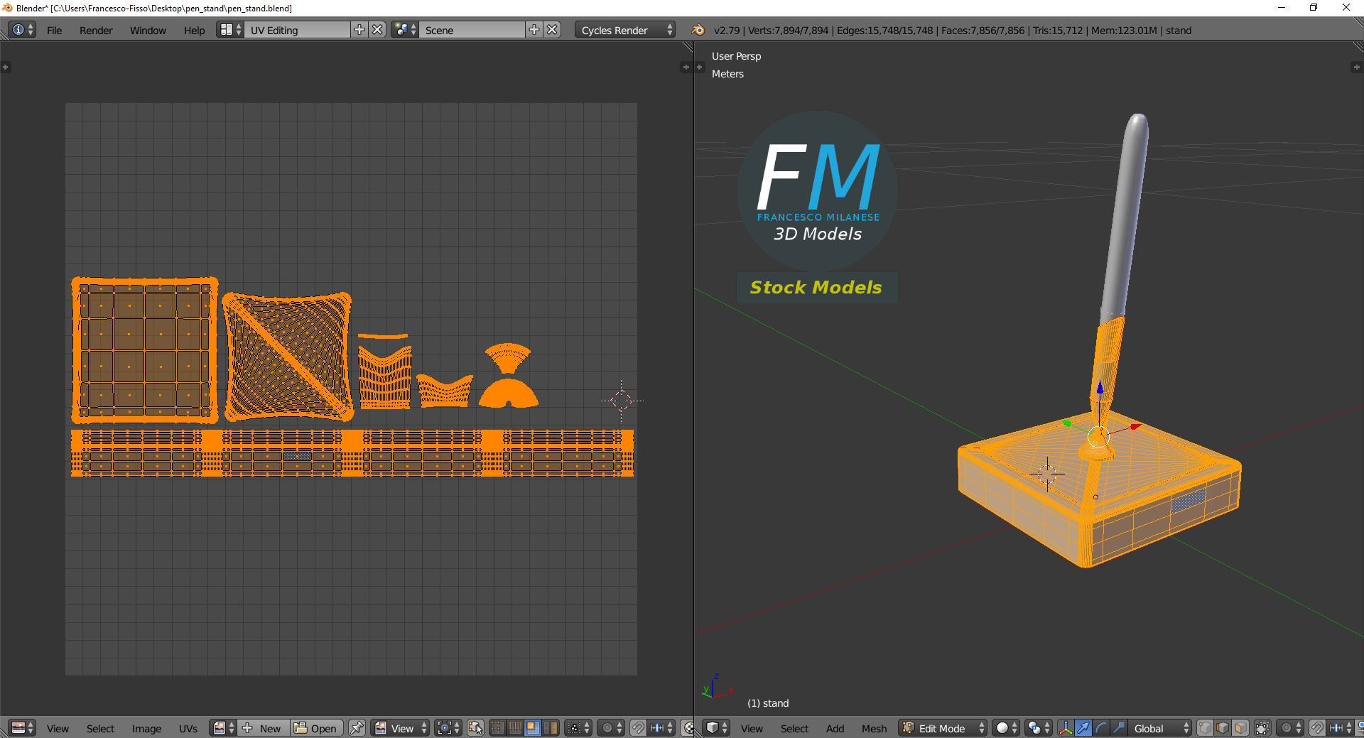 Pen stand 3D model_10