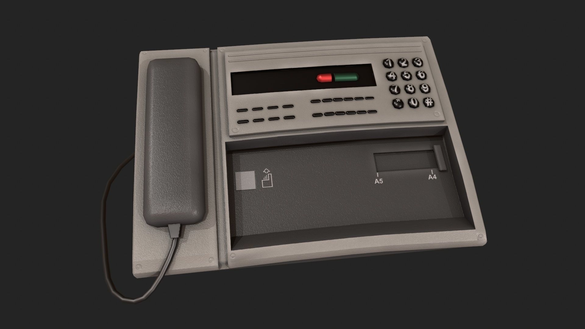 Stylized Fax Machine Low-poly 3D model_2