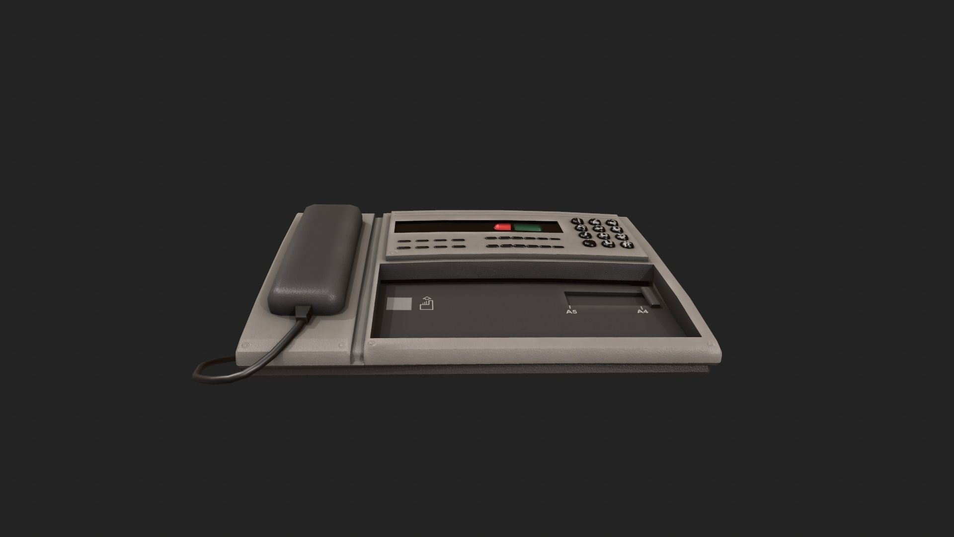 Stylized Fax Machine Low-poly 3D model_7