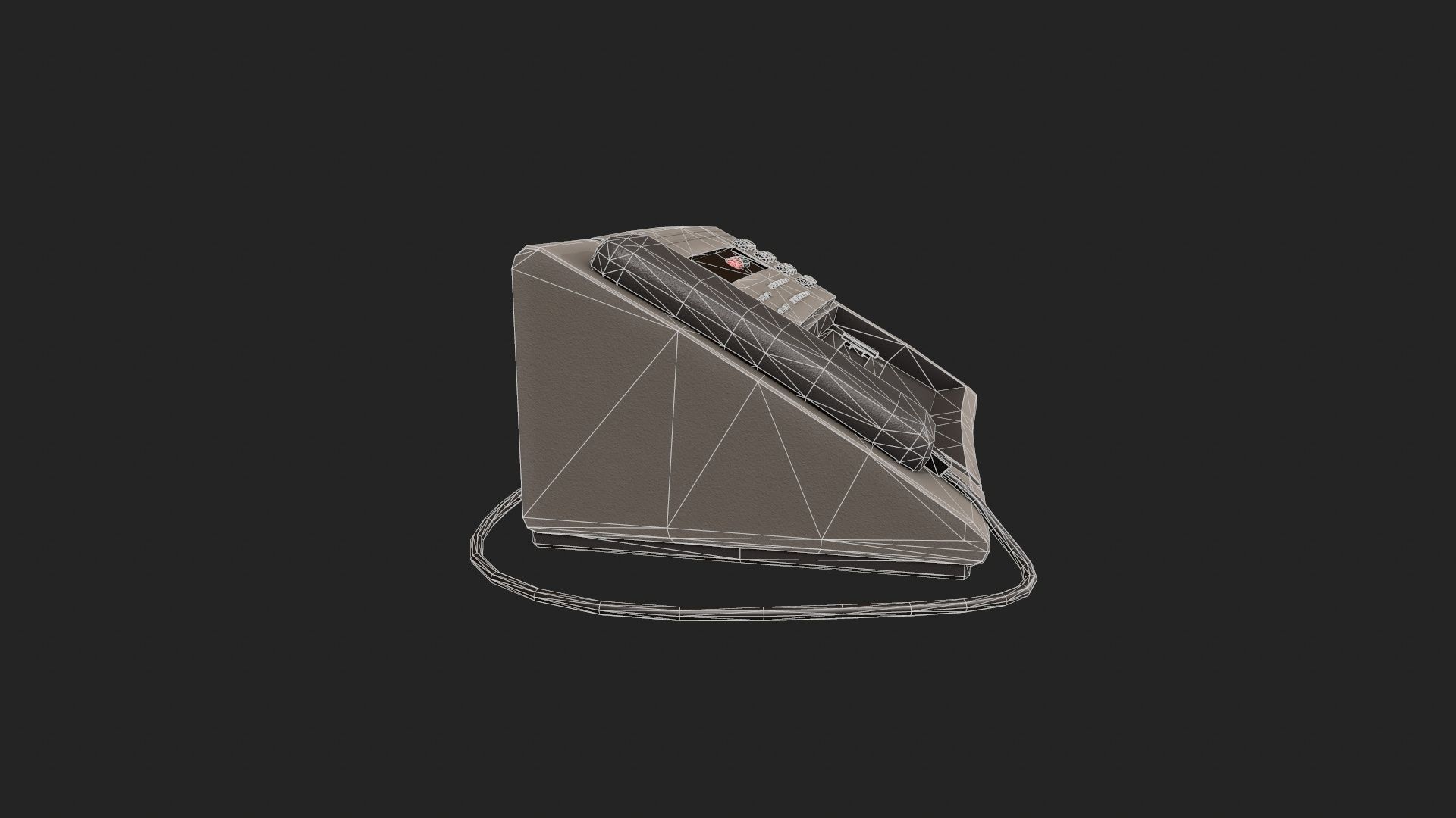 Stylized Fax Machine Low-poly 3D model_9