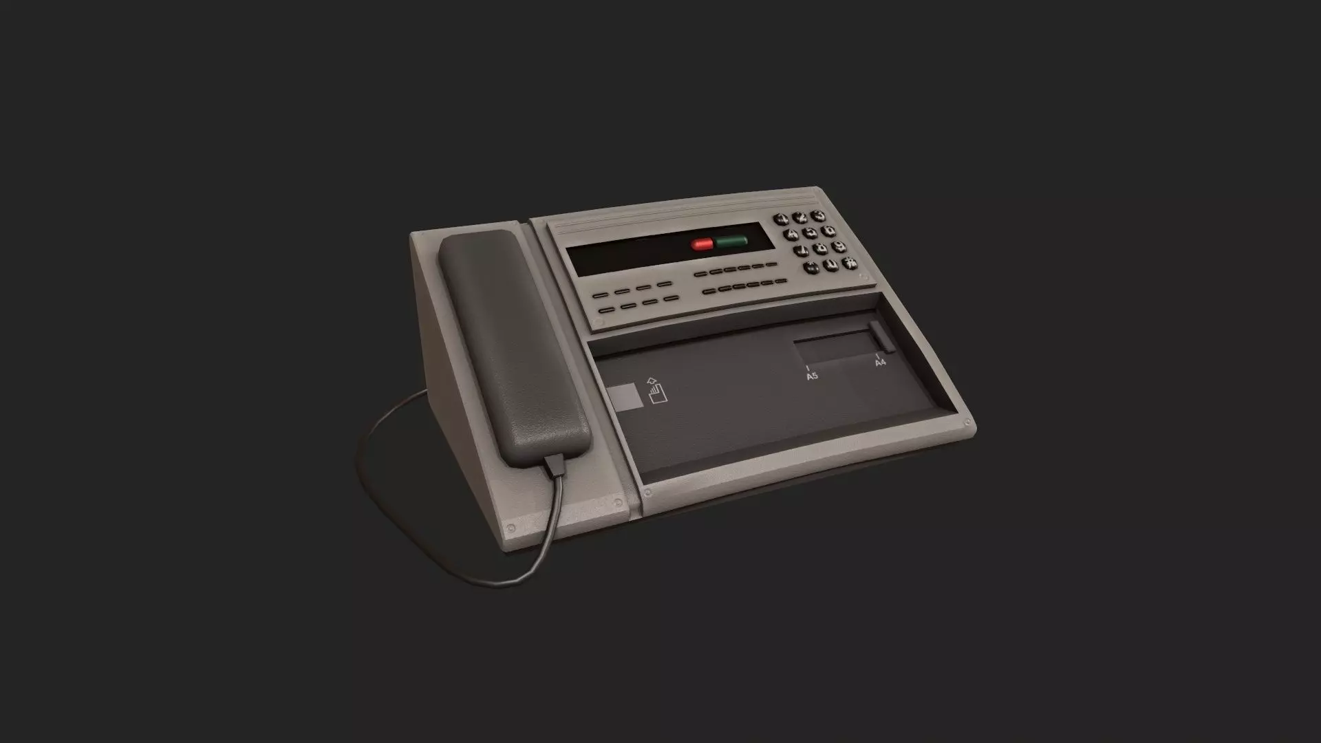 Stylized Fax Machine Low-poly 3D model_0