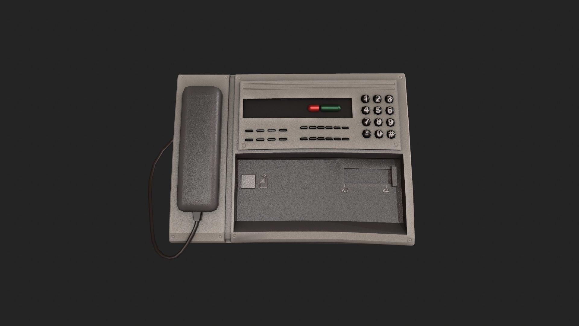 Stylized Fax Machine Low-poly 3D model_6