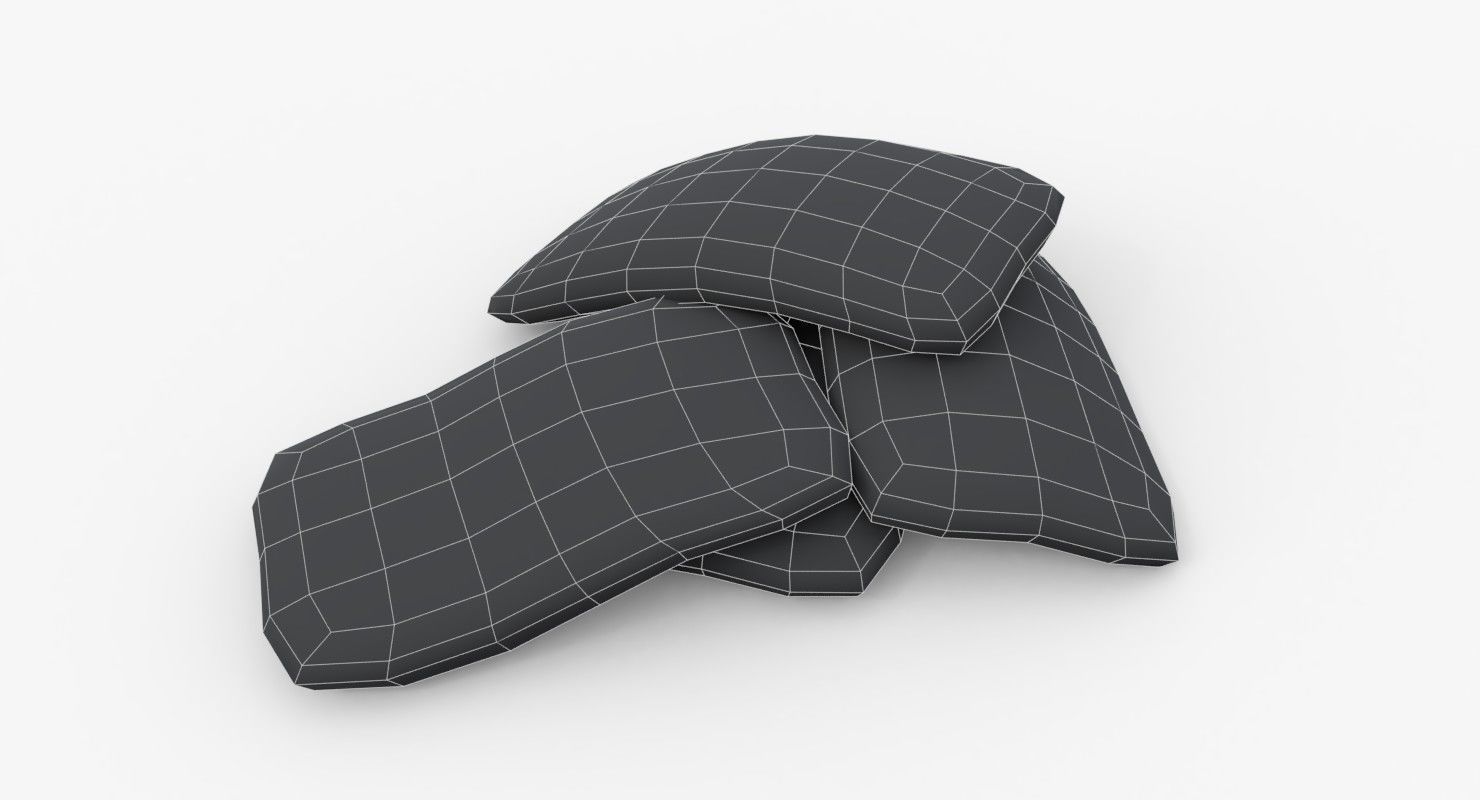 Cement Bags Low-poly 3D model_10