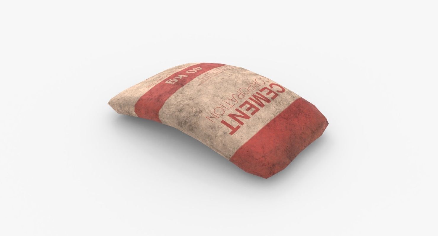 Cement Bags Low-poly 3D model_8