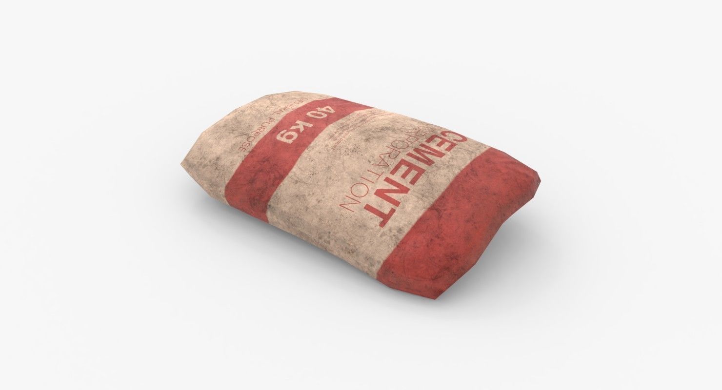 Cement Bags Low-poly 3D model_9