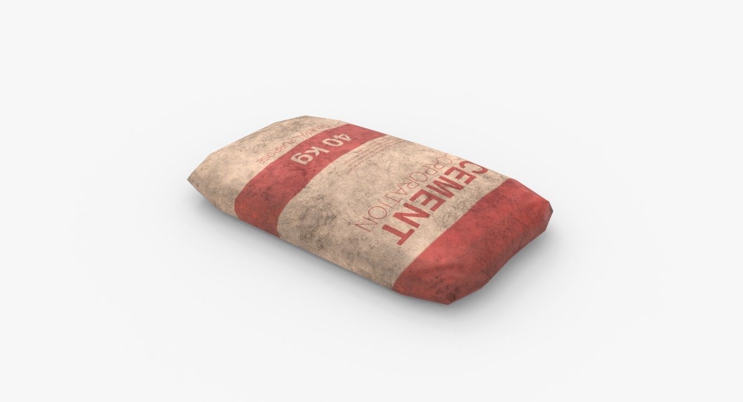 Cement Bags Low-poly 3D model_6