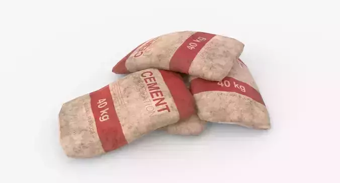 Cement Bags Low-poly 3D model