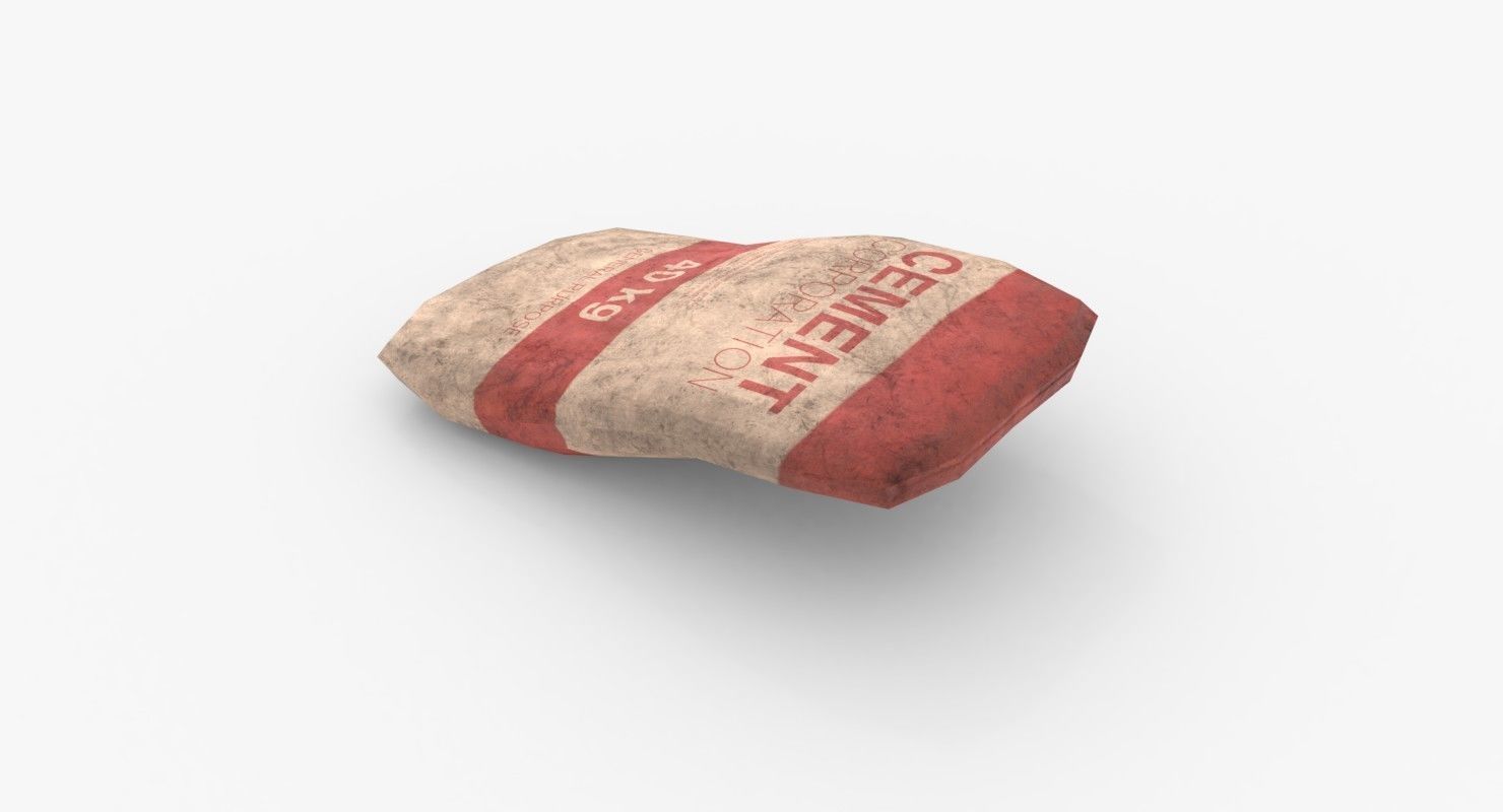 Cement Bags Low-poly 3D model_7