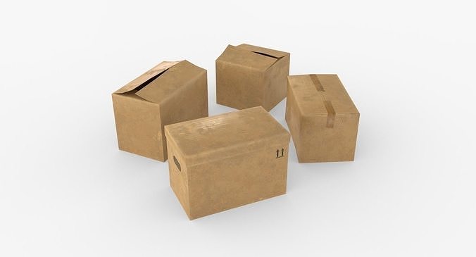 Cardoard boxes Low-poly 3D model