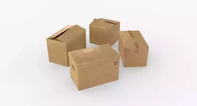 Cardoard boxes Low-poly 3D model